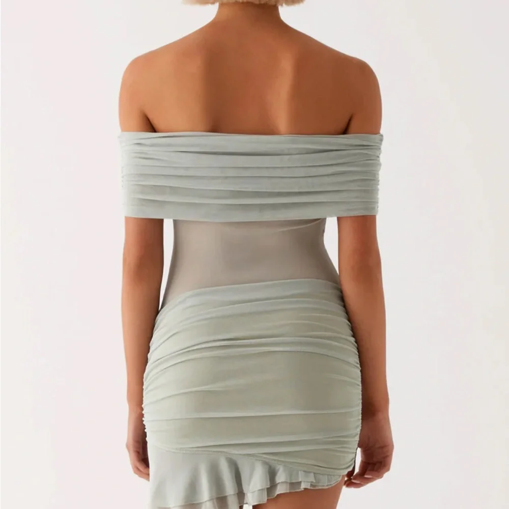 Peppermayo Off-Shoulder Sage Mini Dress - Picture 3 of 4